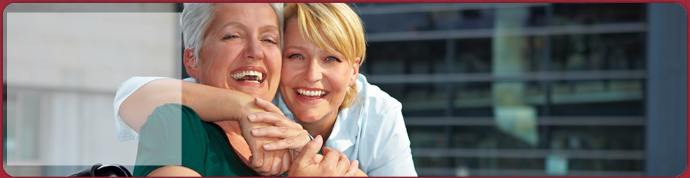 two women smiling